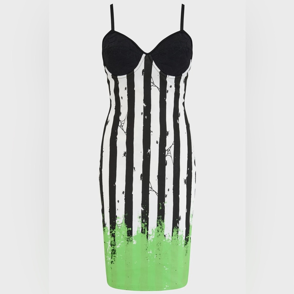 Beetlejuice xxl 2XL stretch dress lime horror punk KILLSTAR NWT NEW